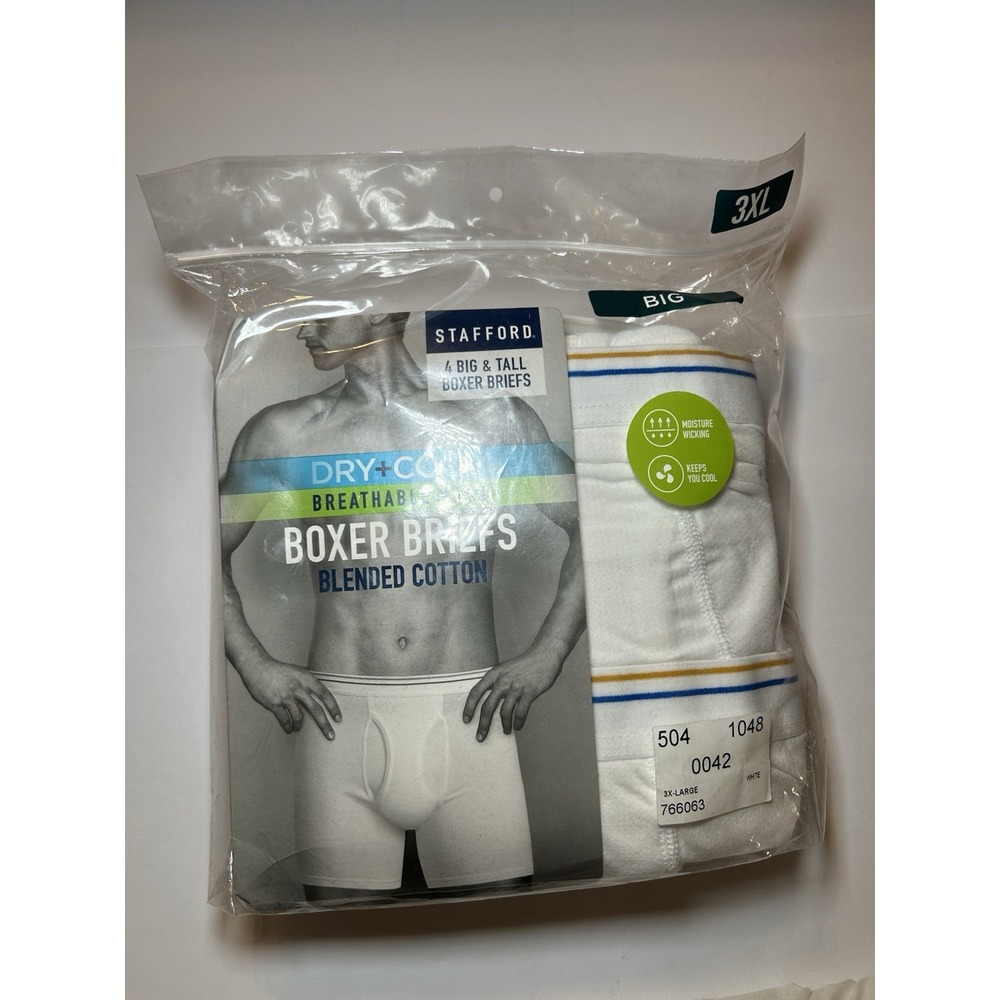 Stanford Mens Boxer Briefs 4 Pack Size 3X New In Box Guys Gift
